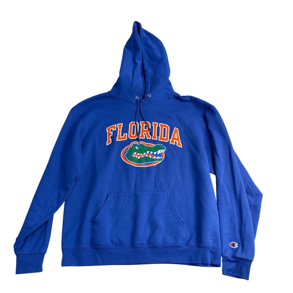Champion Florida Gators Hoodie Mens Large Blue Orange Collegiate Sweatshirt L